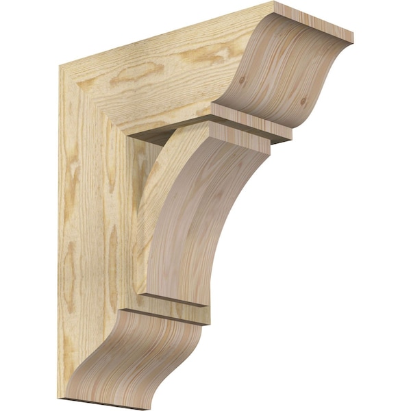 Ekena Millwork Thorton Traditional Rough Sawn Bracket w/ Offset Brace, Douglas Fir, 8"W x 18"D x 22"H BKT0806X18X22THR01RDF - main